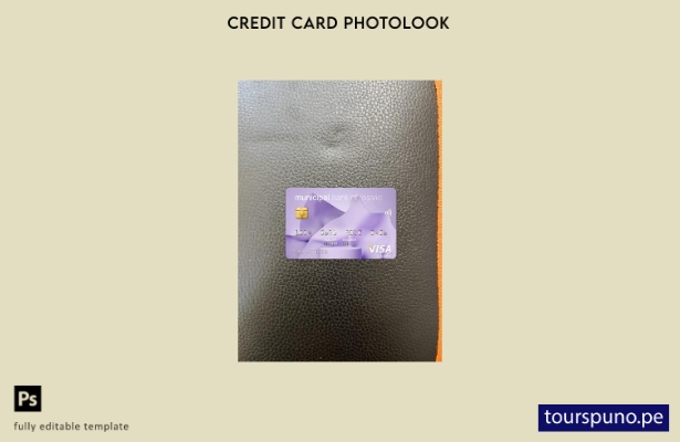 listo para imprimir plantilla frontal de aspecto fotográfico de tarjeta visa  13